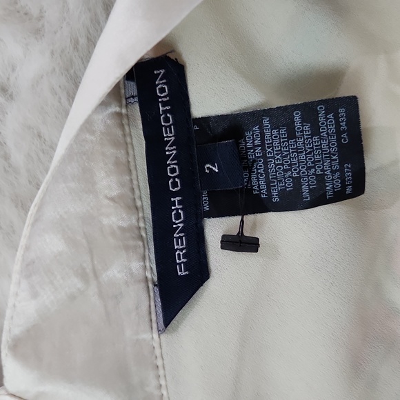 French Connection Abstract Silk Trimmed Empire Spring Dress - Picture 10 of 11